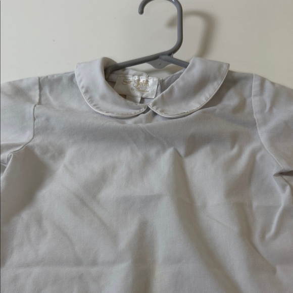 Classic White Peter Pan Collar Short Sleeve Top for Kids - Picture 2 of 7